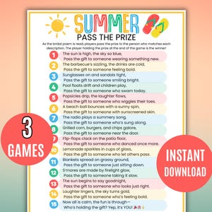 Sommerpass die Preise, Sommer links rechts Spiel, Sommer Babypartyspiele, Sommerpass die Gegenwartsspiele, Geschenkbörse, Sommerthemen