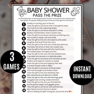 Baby Shower Pass the Prize Games, Baby Shower Left Right Game, Pass the Prize Baby Shower Games, Baby Shower Pass the Present Games