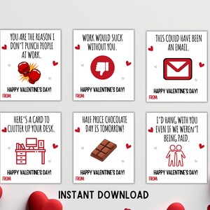 Cartes de Saint-Valentin pour collègue, cartes de Saint-Valentin drôles pour collègues, cadeaux pour le lieu de travail, cartes de Saint-Valentin pour employés, Saint-Valentin à imprimer