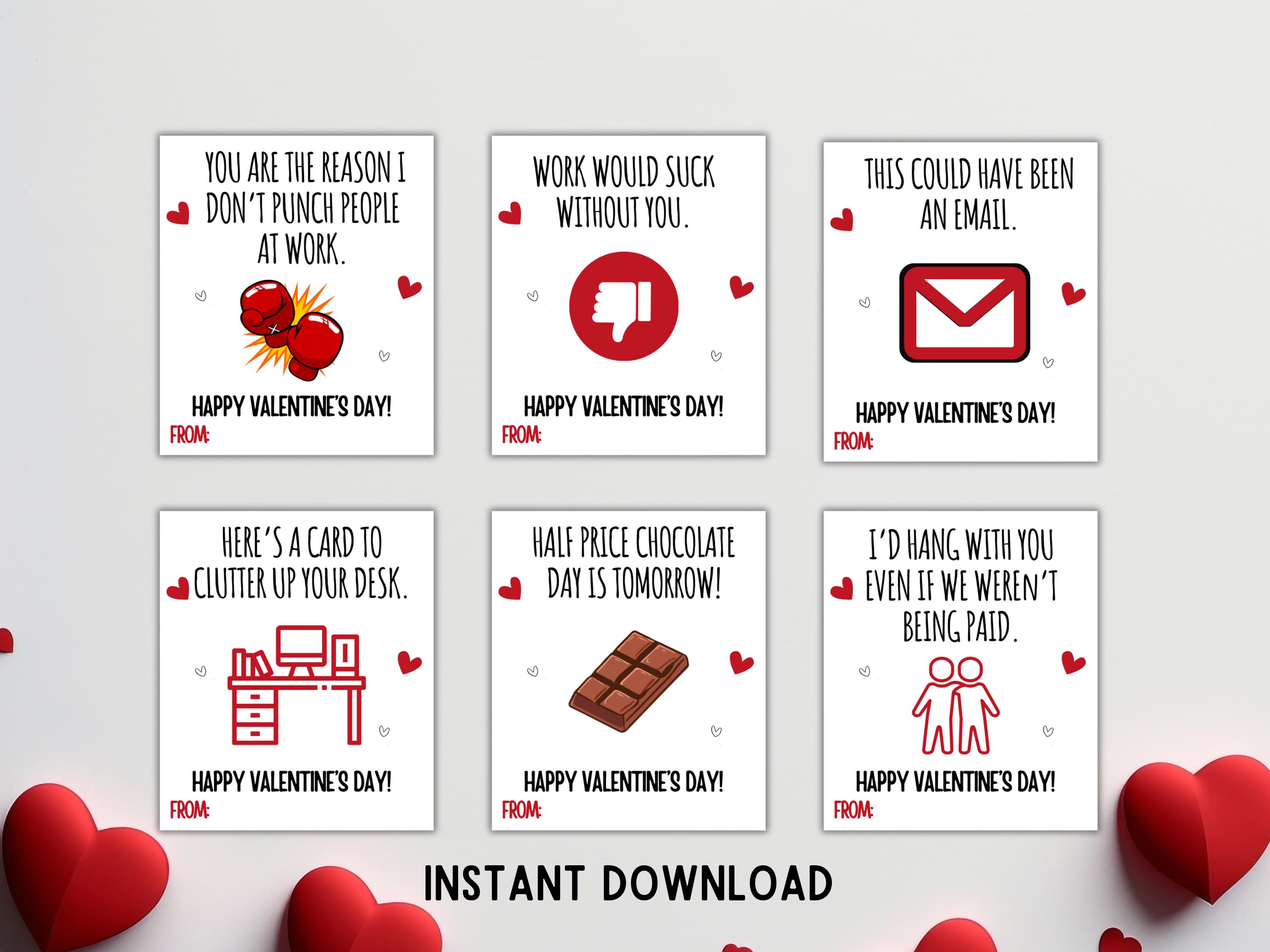 Coworker Valentines Day Cards, Funny Valentines Cards for Colleagues ...