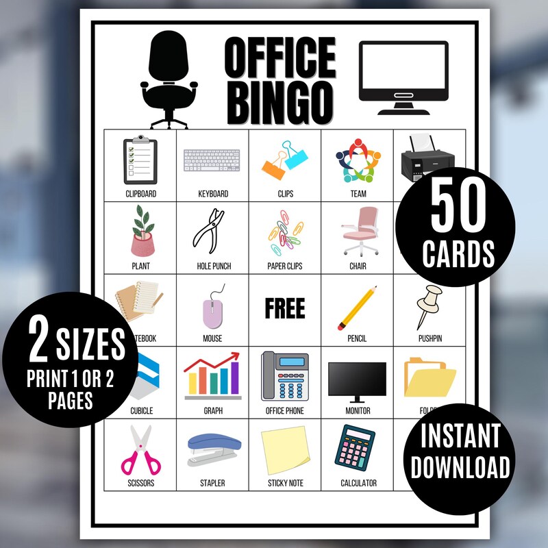 Funny at Work Bingo Card - Etsy