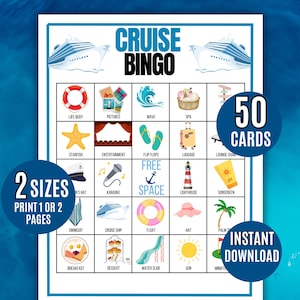 Kreuzfahrt Bingo, 50 Kreuzfahrt Bingo Karten, Kreuzfahrt Urlaub Kreuzfahrt Schiff Leute beobachten Bingo, Kreuzfahrt Schiff Spiel, Familien Kreuzfahrt, Kreuzfahrt Geburtstag