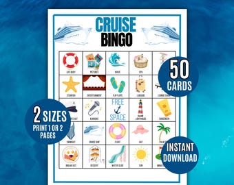 Cruise Bingo, 50 Cruise Bingo Cards, Cruise Vacation Cruise Ship People Watching Bingo, Cruise Ship Game, Family Cruise, Cruise Birthday