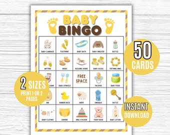 Baby Bingo, Gender Neutral Baby Bingo, Baby Shower Bingo Game, Baby Shower, Baby Shower Activity, Printable Baby Bingo, Gender Neutral Game