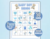 Baby Boy Bingo, 50 Baby Boy Bingo Game Cards, Baby Shower Bingo Game, Baby Shower, Baby Shower Activity, Printable Baby Bingo, It's a Boy