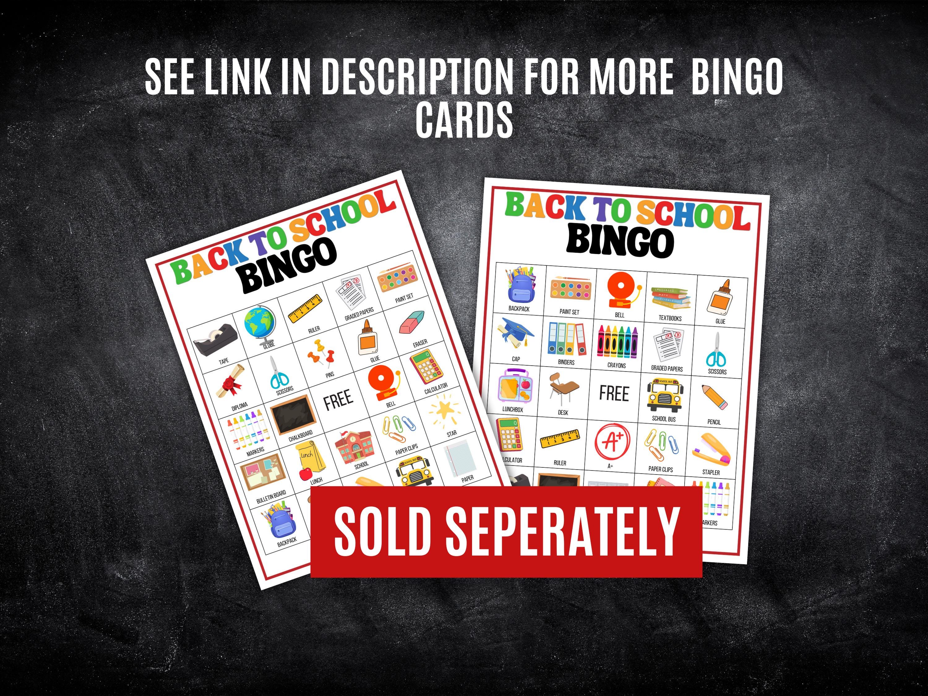 Back to School Bingo Game, Printable Classroom Icebreaker, 50 Unique ...