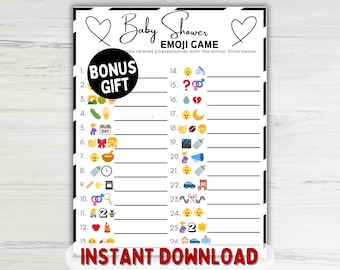 Gioco Emoji per Baby Shower, Attività Emoji stampabili per Baby Shower, Gioco Emoji per Bambini, Frasi Emoji per Bambini, Giochi per Baby Shower, Gioco Baby Sprinkle