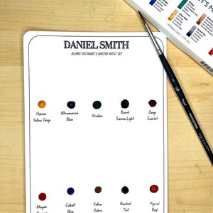 Dot-kaart aquarelverf, staal van Daniel Smith-verf, aquarelpapier, staalkaart, Alvaro Castagnet's Master Artist-palet, kunstbenodigdheden