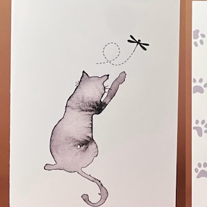 Dog and cat note card set blank inside, stationary gift set for pet lover, whimsical art for animal lover, watercolor greeting card set