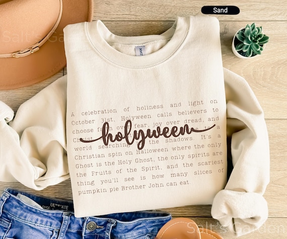 Holyween™ Christian Halloween Sweatshirt Fall Christian Sweater Autumn Religious Shirt, Church Halloween Outfit, Unisex Faith Gift Women Men