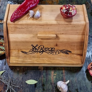 Holz Brotkasten | Brotkasten | Holzkästchen | Brotaufbewahrung | Küchen Aufbewahrung | Brotkorb | Geschenk.