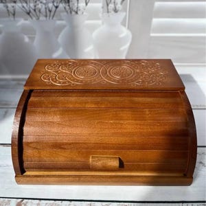 Caja de pan de madera / Caja de pan / Caja de madera / Almacenamiento de pan / Almacenamiento de cocina / Cesta de pan / Regalo.