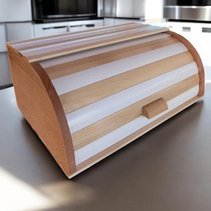 Handcrafted Wooden Bread Box for Stylish Kitchen Storage. Perfect Gift.