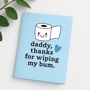 Grappige wenskaarten vader, humoristische kaarten voor Vaderdag, bedankkaarten, leuk toiletpapierontwerp, cadeau-idee voor ouders, aangepaste vaderkaart