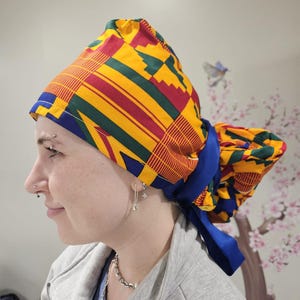 XL Jumbo Pony Scrub Cap, Scrub Cap, Cotton Scrub Cap, Ghana Scrub Cap, Extra long/thick hair/Locs, Surgical Nursing hat