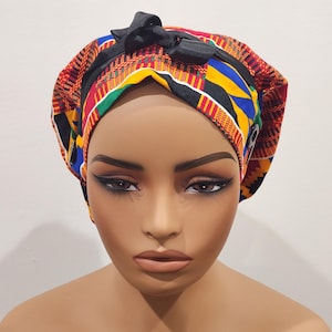 XL Jumbo Pony Scrub Cap, Scrub Cap, Cotton Scrub Cap, Ghana Scrub Cap, Extra long/thick hair/Locs, Surgical Nursing hat