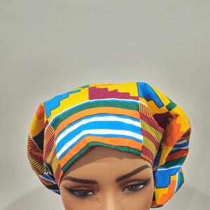 XL Jumbo Pony Scrub Cap, Scrub Cap, Cotton Scrub Cap, Ghana Scrub Cap, Extra long/thick hair/Locs, Surgical Nursing hat