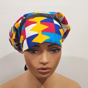 XL Jumbo Pony Scrub Cap, Scrub Cap, Cotton Scrub Cap, Ghana Scrub Cap, Extra long/thick hair/Locs, Surgical Nursing hat