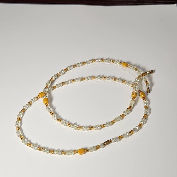 African Beaded Anklets Two Ghanaian Anklets 13 Inches Ankle Beads