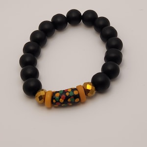 African Black Krobo Bead Bracelet
