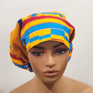 XL Jumbo Pony Scrub Cap, Scrub Cap, Cotton Scrub Cap, Ghana Scrub Cap, Extra long/thick hair/Locs, Surgical Nursing hat