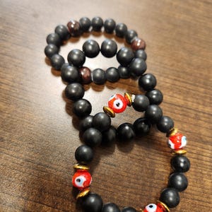 Black African Glass Krobo Beads Bracelet