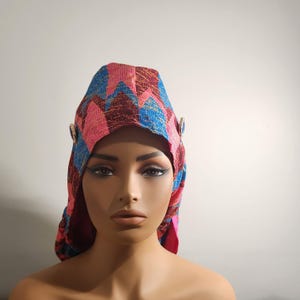 XL African print, protective hairstyles, dreadlocks cap silk lining, Bonnet with ties, long sleep Cap  natural hair, locs work cap