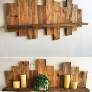 Großer Wand-Blumentopfständer aus Holz, rustikaler dekorativer Pflanzer