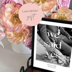 Personalized poster | Personalized wedding gift | Wedding pictures we said yes | Wedding date