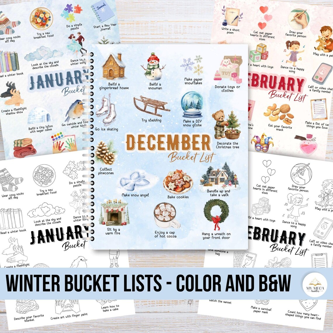 Winter Bucket List Printable | Seasonal Activity Calendar for Kids ...