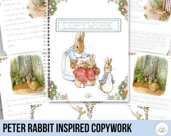 The Tale Of Peter Rabbit Copywork Printable Charlotte Mason Handwriting | Homeschool Cursive Print Practice Pages