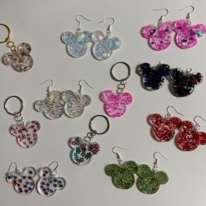 Disney Micky Kopf Harz Ohrringe oder Schlüsselanhänger, individuelle Farben erhältlich!