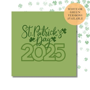 Lá Fhéile Pádraig Sona Dhuit / Biglietto per il giorno di San Patrizio 2025 / Due colori disponibili / Design carattere in grassetto /