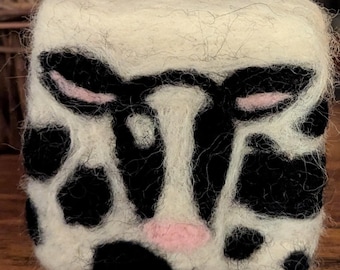 Handmade all-natural soap with pure wool felted design