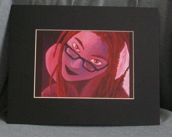With Feathers in Her Hair 5 x 7 PRINT with 8 x 10 Black Matte