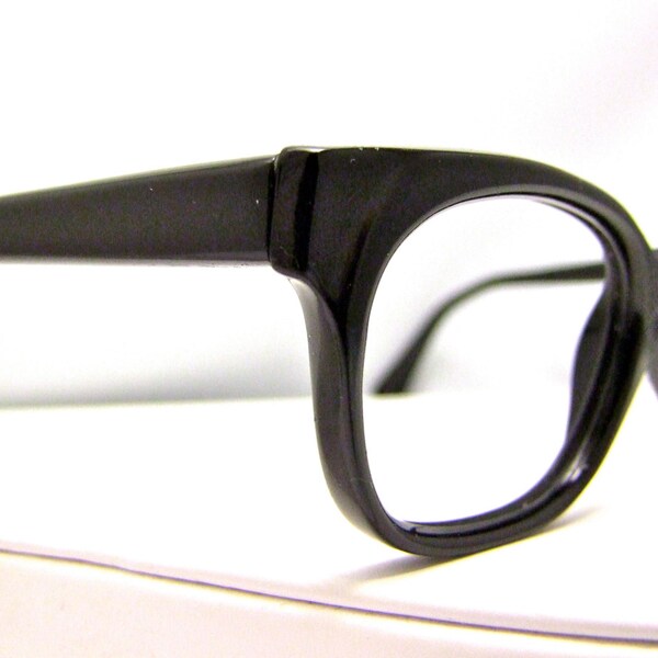 1950s Eyeglasses // 50s 60s Vintage Frames // Black // made in France // Glen