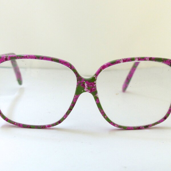 Bubblegum Pink Beauties  1980s Eyeglasses Vintage  Multi color Happy Frames/prescription 2.