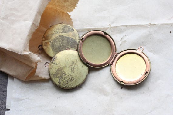 Vintage 1950s Round Rustic Antique Brass and Coppe