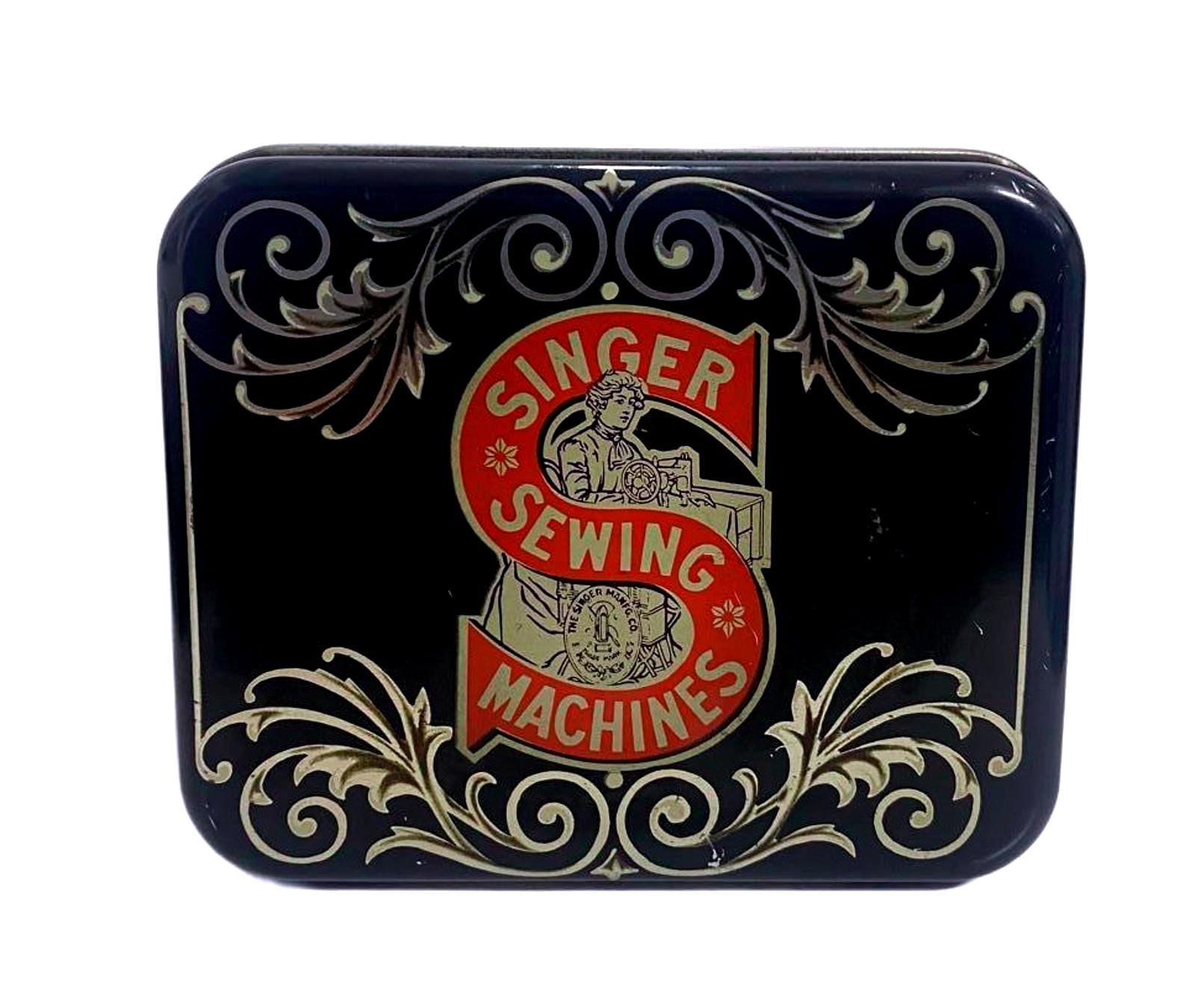 SINGER社のヴィンテージのバスケット　缶　Tin Singer Sewing Tin - Etsy