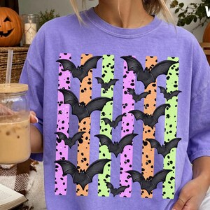 Vintage Bat Halloween Shirt, Comfort Colors® Halloween Tee, Spooky Season Halloween TShirt, Retro Halloween Graphic Tee, Womens Fall Shirt