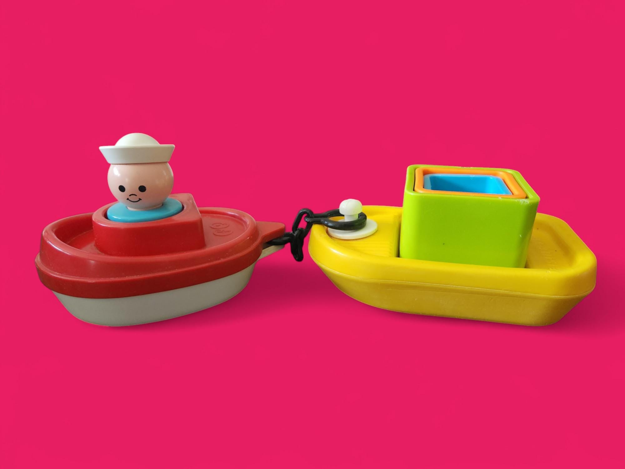 1978 Fisher Price Stackin Tub Time Boat Toy #120 Tub Tug Barge