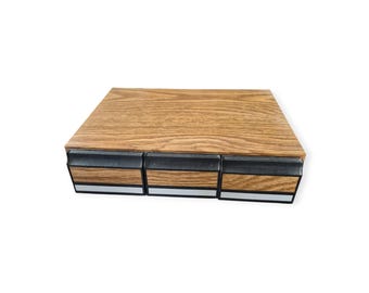 Vintage 3 Drawer Cassette Storage System - Holds 42 Cassette Tapes