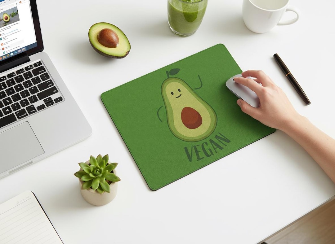 Avocado Vegan PU Leather Mouse Mat | Sustainable Desk Decor - Etsy