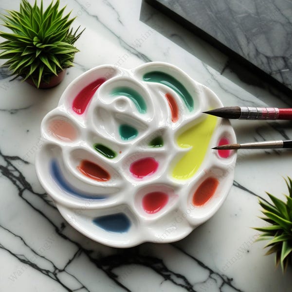 Ceramic Paint Palette, Ceramic Watercolor Palette, Hand-made Paint Palette, Gif For Painters, Christmas Gift
