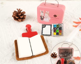 Personalisierte Mini-Künstlerfarbpalette, Reise-Aquarell-Kit, Aquarellfarbenset, Geschenk für Maler, Malerpalette, Go Draw