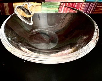 Vintage Stueben Modern Signed Glass Bowl Jewelry Dish