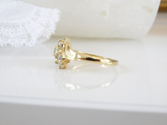 18K Yellow Gold over Sterling Silver 925 Aquamari… - image 3