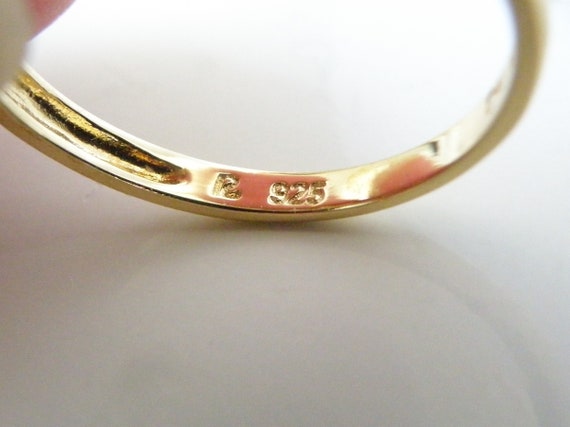 18K Yellow Gold over Sterling Silver 925 Aquamari… - image 4