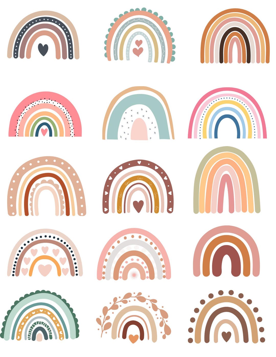 Boho Rainbow Nursery SVG PNG JPEG Designs Digital Instant Download File ...