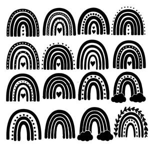 Boho Rainbow SVG PNG Instant Download Cricut Silhouette Glowforge Designs